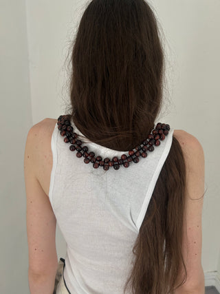 Garnet stone beads necklace