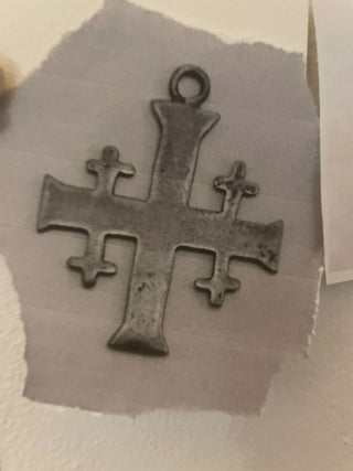 Jerusalem silver cross earring
