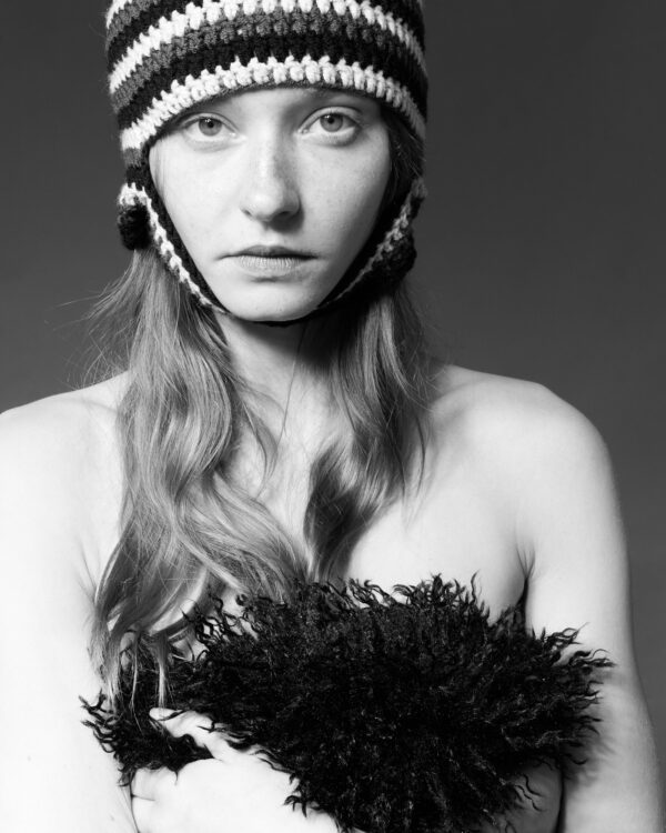 Wool knitted kitty balaclava